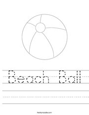 Beach Ball Handwriting Sheet