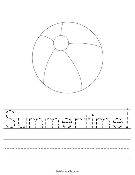 Summertime Worksheet Twisty Noodle Summertime Worksheet Twisty Noodle