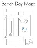 Beach Day Maze Coloring Page