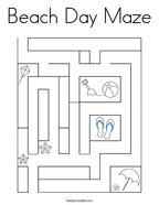 Beach Day Maze Coloring Page