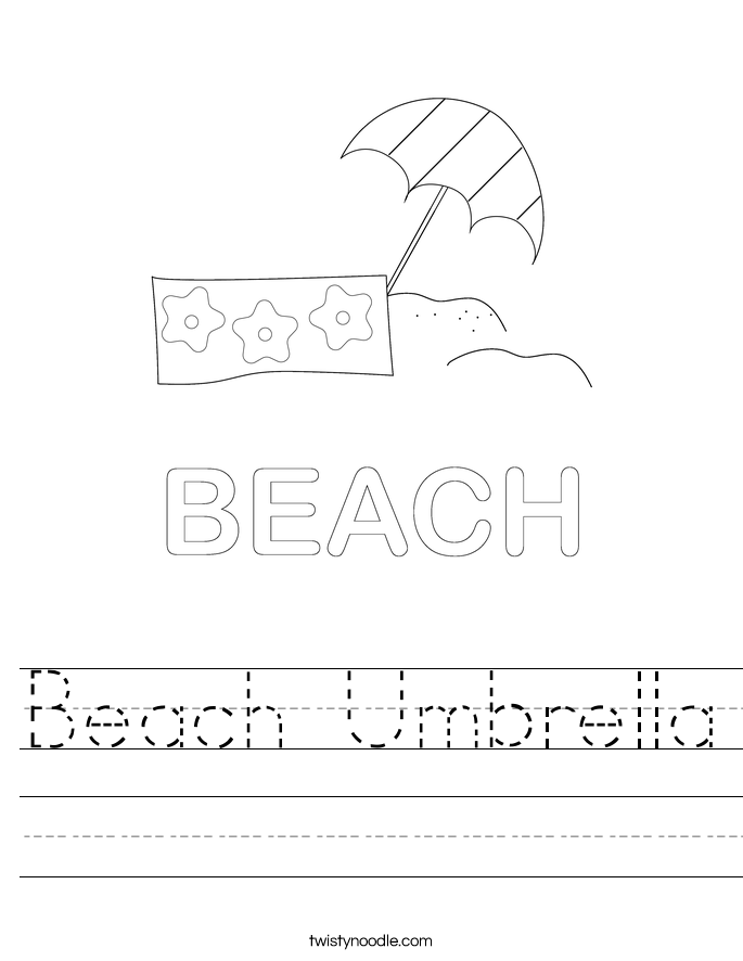 beach umbrella worksheet twisty noodle