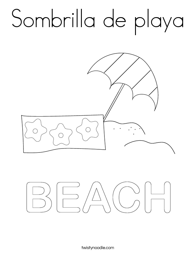 Sombrilla de playa Coloring Page