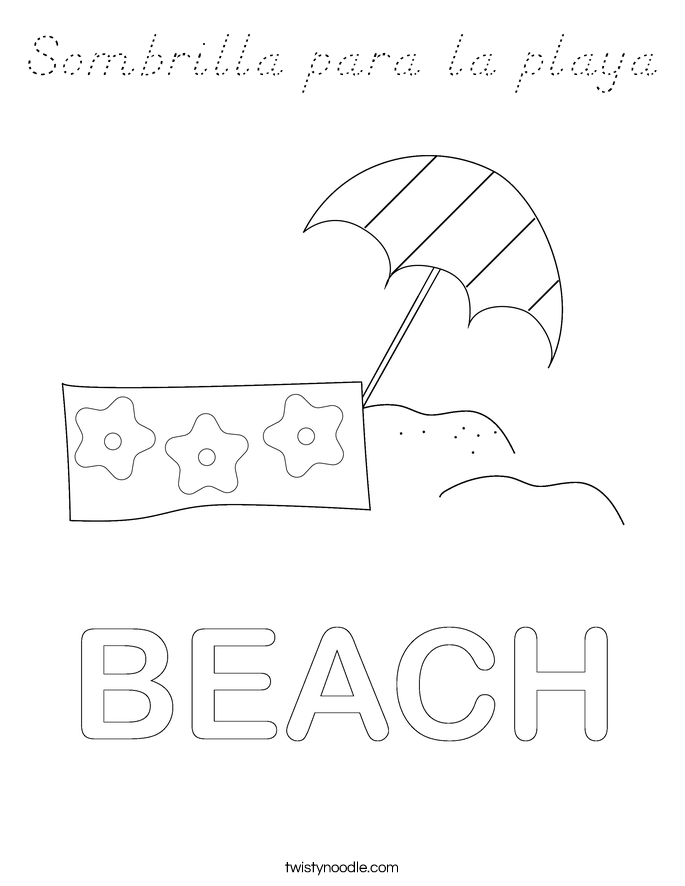 Sombrilla para la playa Coloring Page