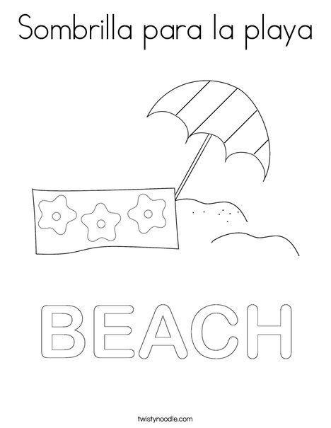 Beach Umbrella Coloring Page