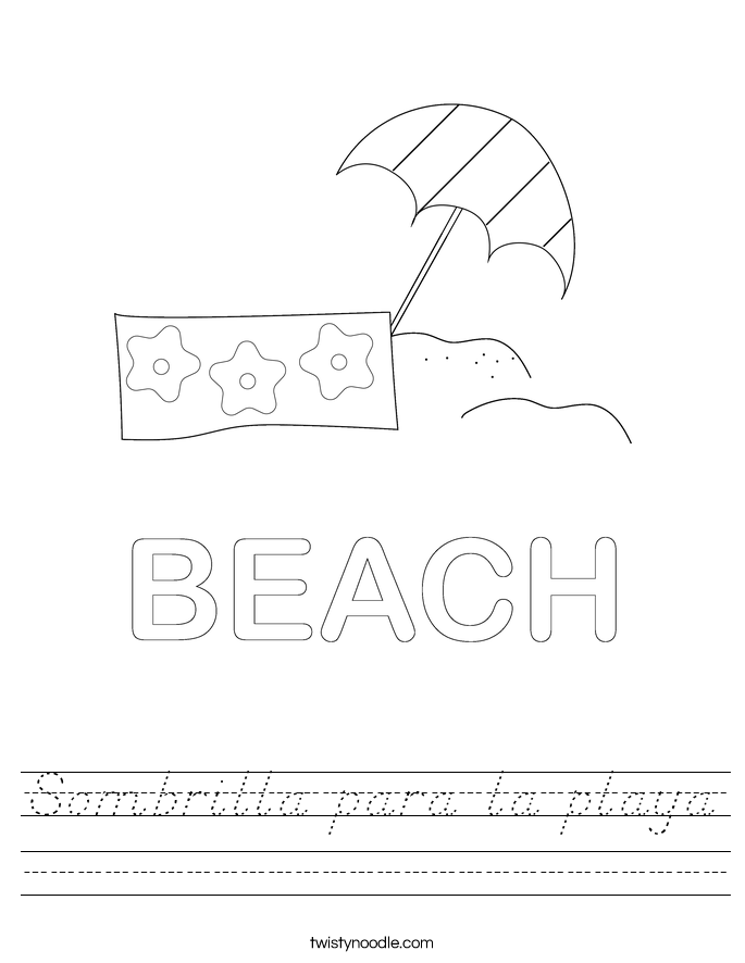 Sombrilla para la playa Worksheet
