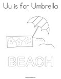 Uu is for Umbrella Coloring Page