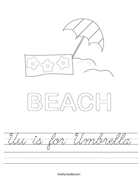 Beach Umbrella Worksheet