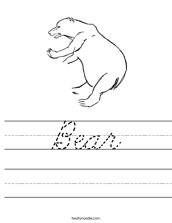 Bear Worksheet