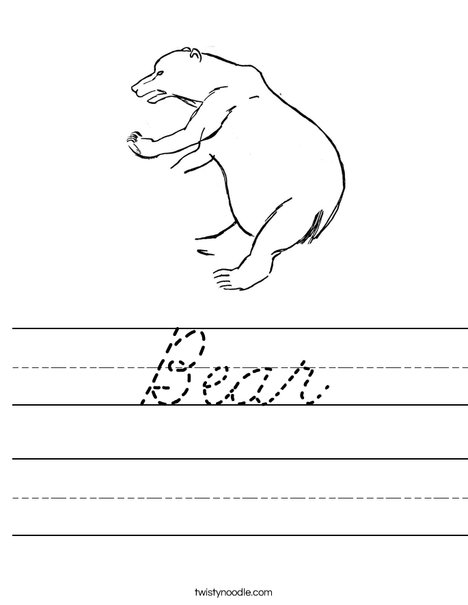 Bear Climbing Worksheet