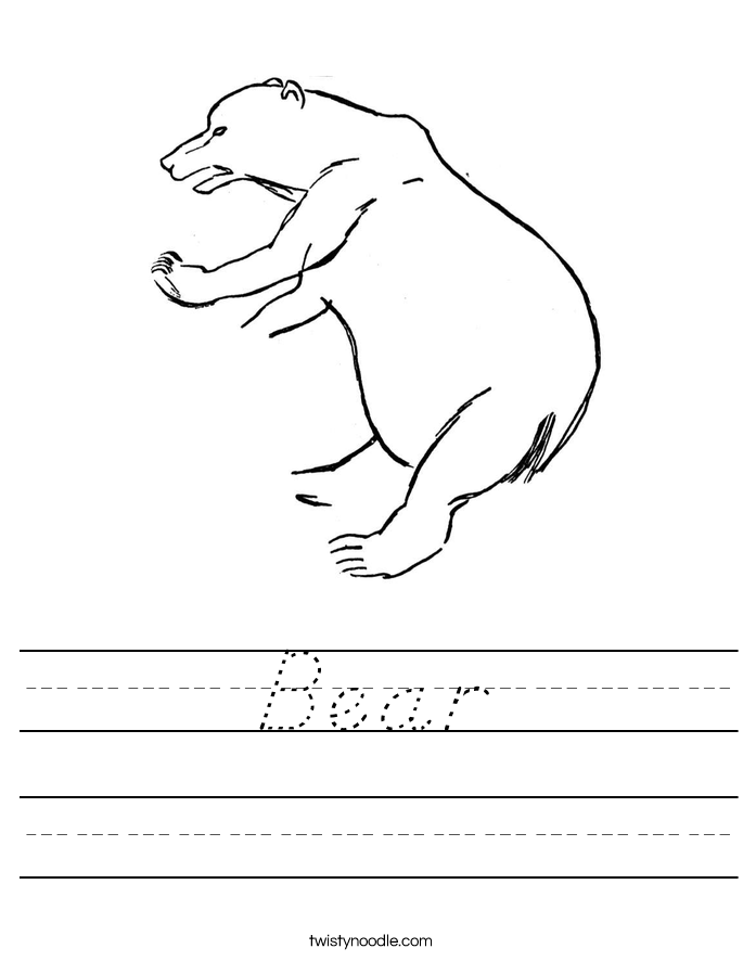 Bear Worksheet