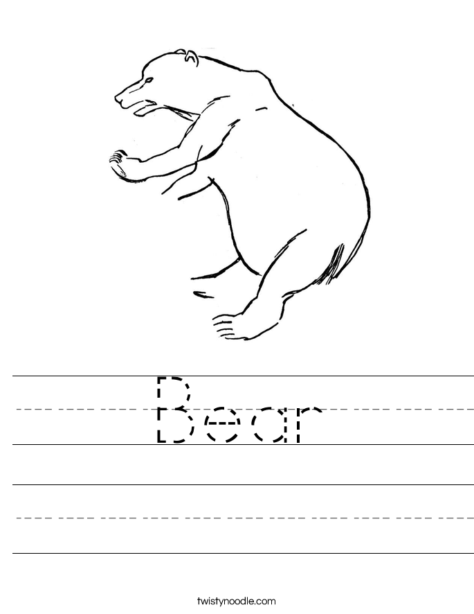 Bear Worksheet