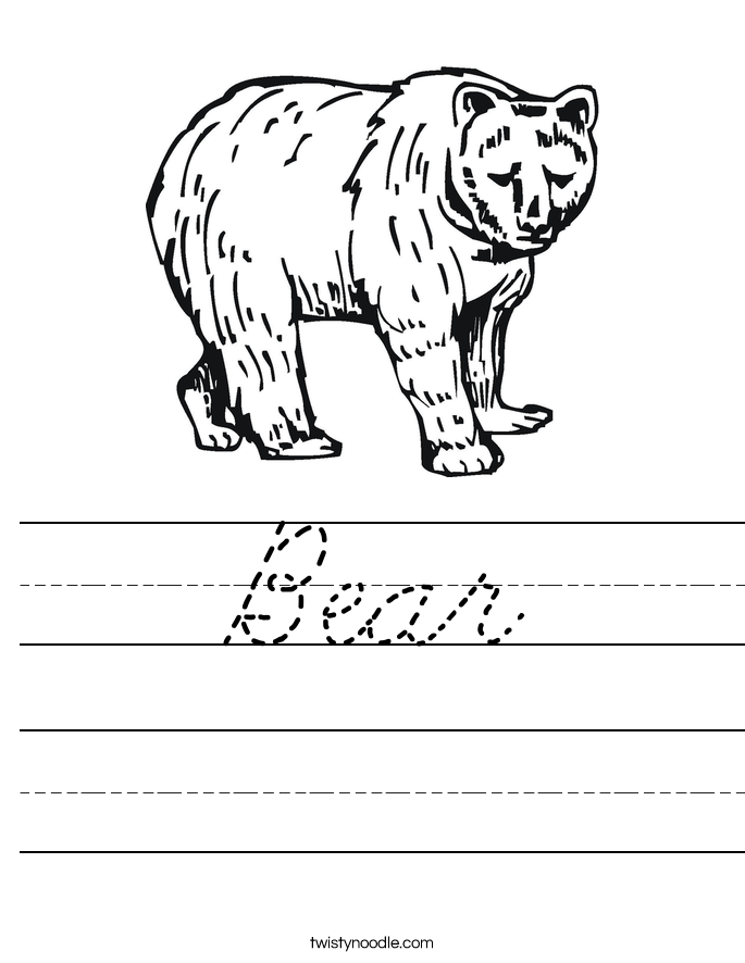 Bear Worksheet
