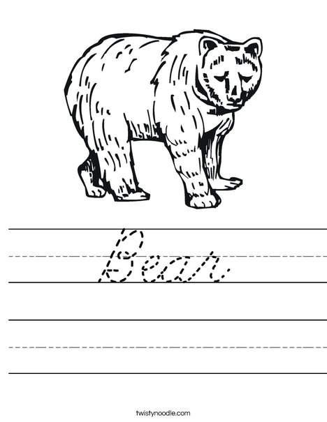 Grizzly Bear Worksheet