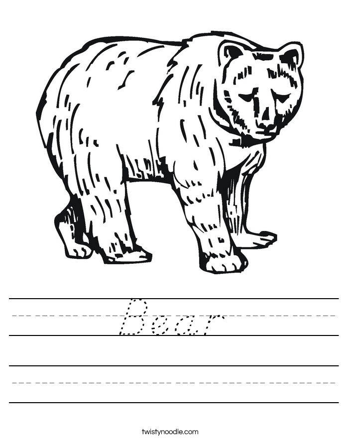 Bear Worksheet