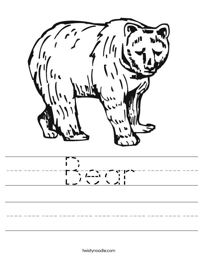 Bear Worksheet