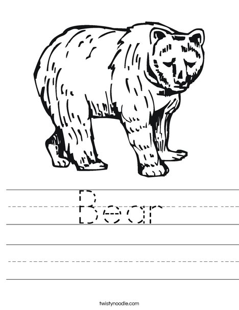 Grizzly Bear Worksheet