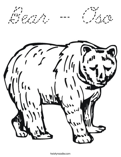 Grizzly Bear Coloring Page