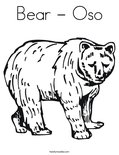 Bear - Oso Coloring Page