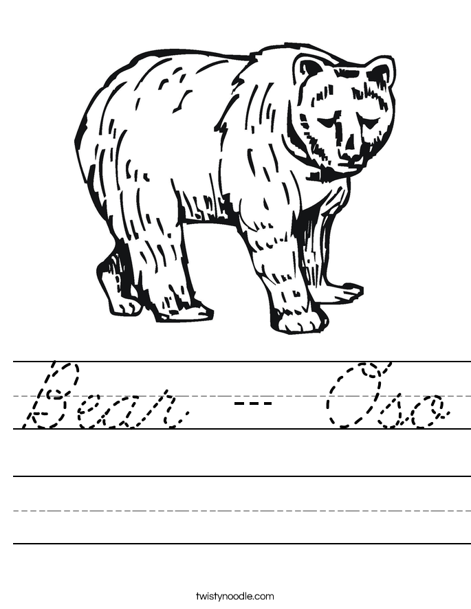 Bear - Oso Worksheet