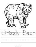 Grizzly Bear Worksheet