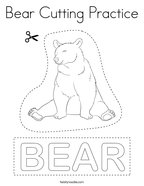 Bear Cutting Practice Coloring Page