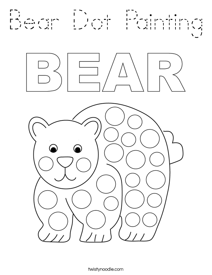 Bear Dot Painting Coloring Page