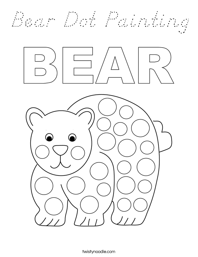 Bear Dot Painting Coloring Page