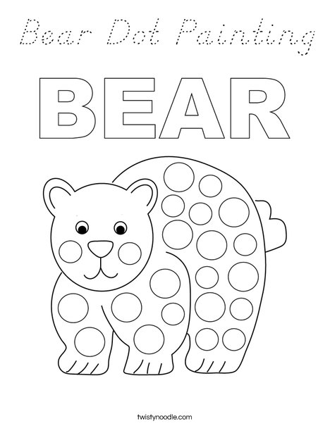 Bear Dot Painting Coloring Page