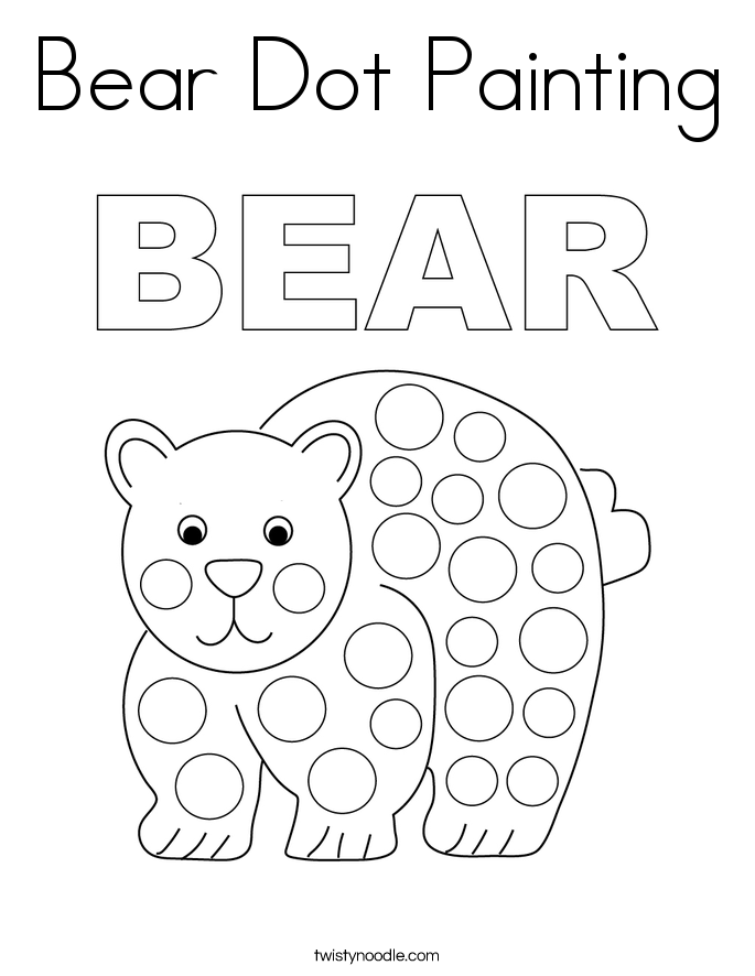 Bear Dot Painting Coloring Page