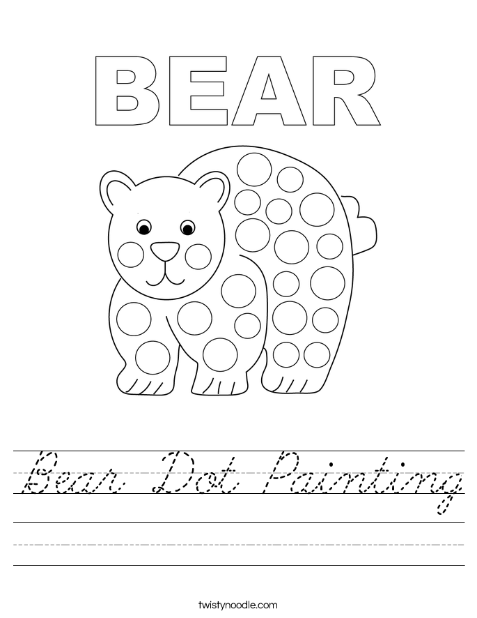 Bear Dot Painting Worksheet