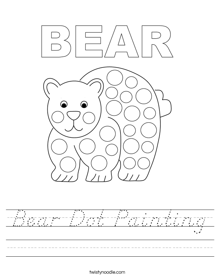 Bear Dot Painting Worksheet