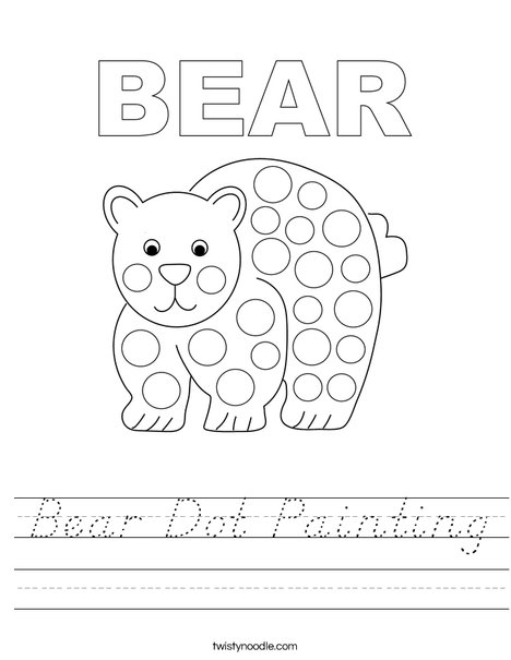 Bear Dot Painting Worksheet