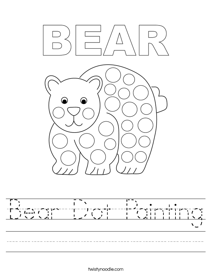 Bear Dot Painting Worksheet