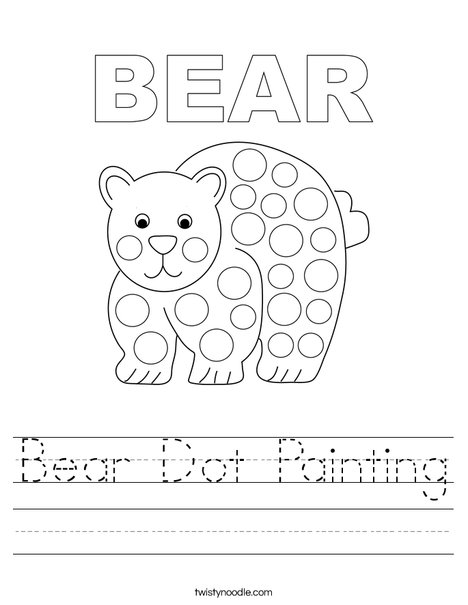 Bear Dot Painting Worksheet