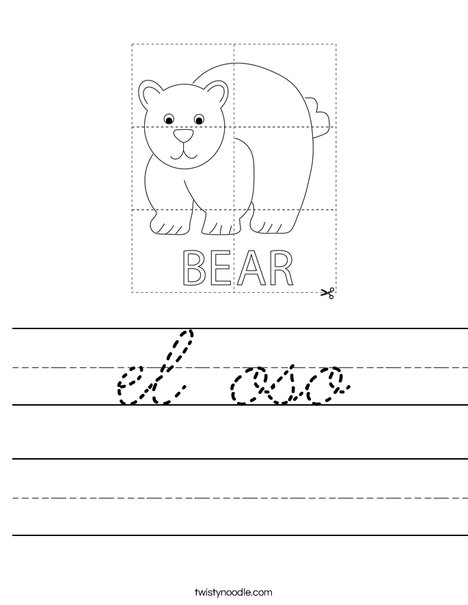 Bear Puzzle Worksheet