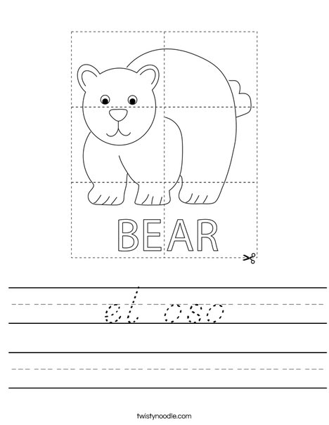 Bear Puzzle Worksheet