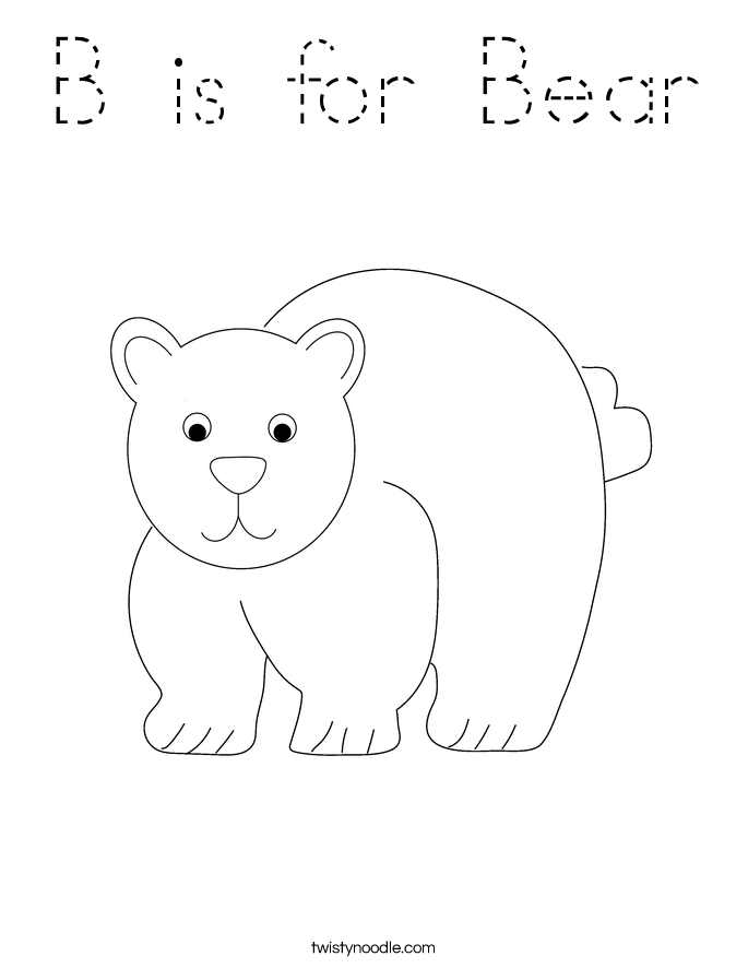 B is for Bear Coloring Page