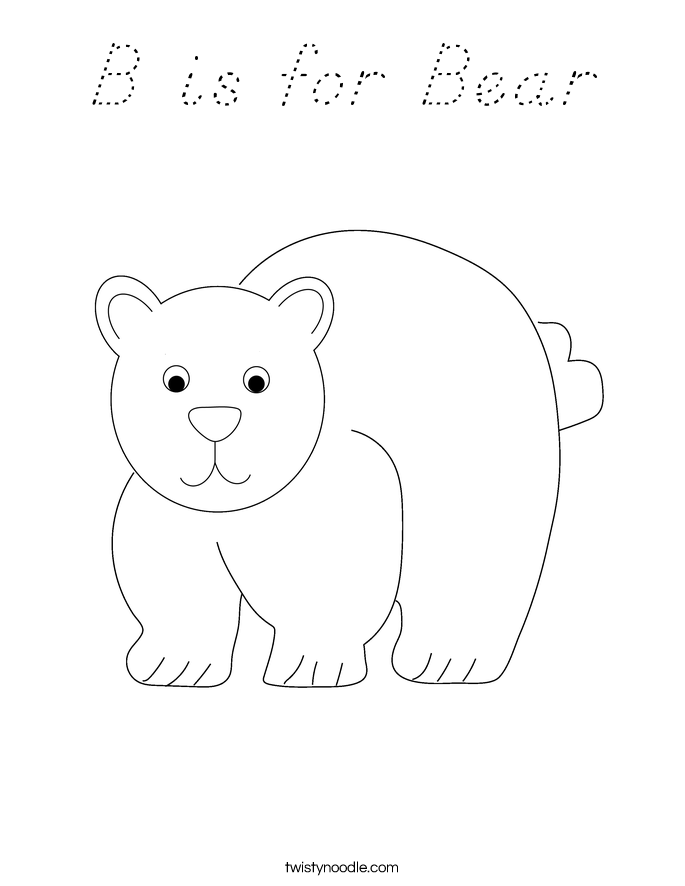 B is for Bear Coloring Page