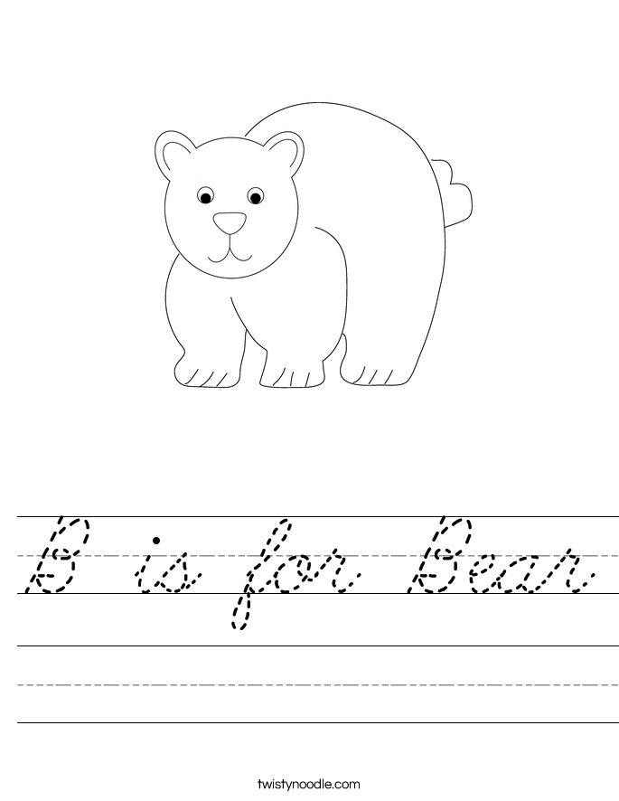 B is for Bear Worksheet