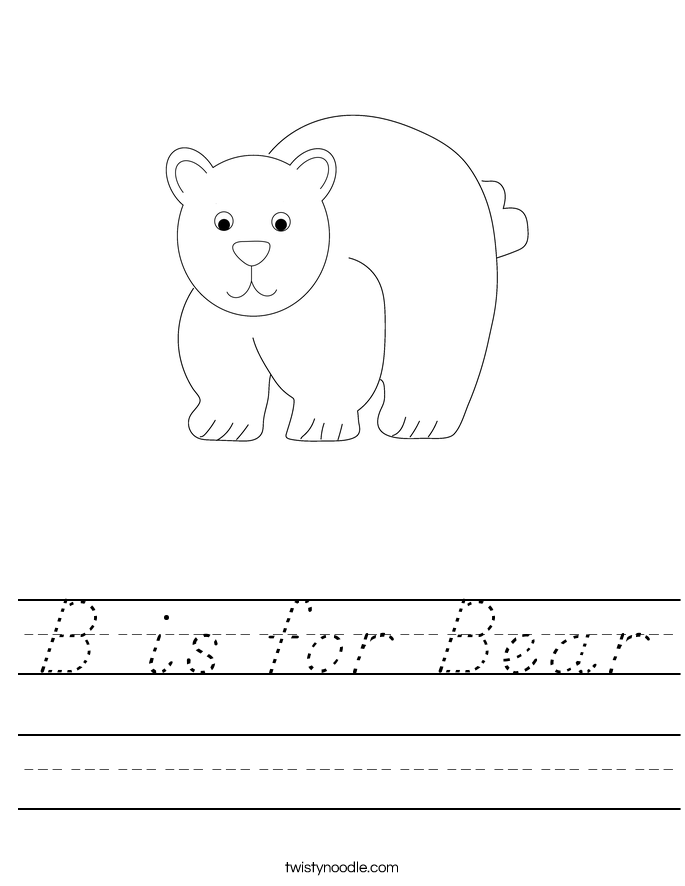 B is for Bear Worksheet