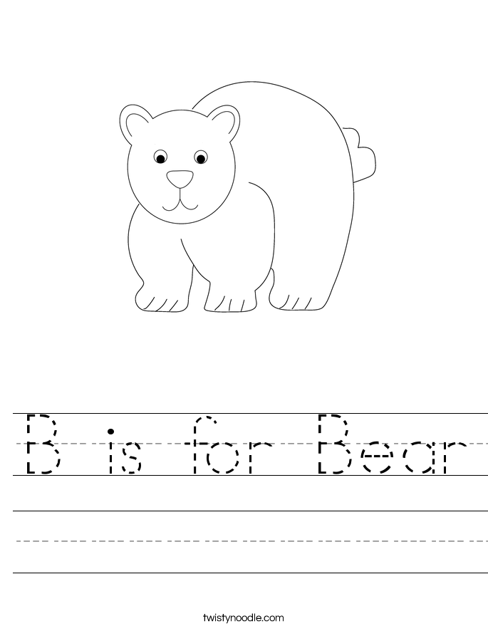 B is for Bear Worksheet