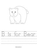 B is for Bear Worksheet