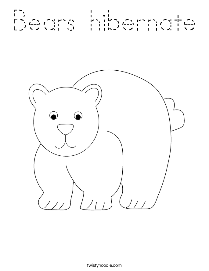 Bears hibernate Coloring Page