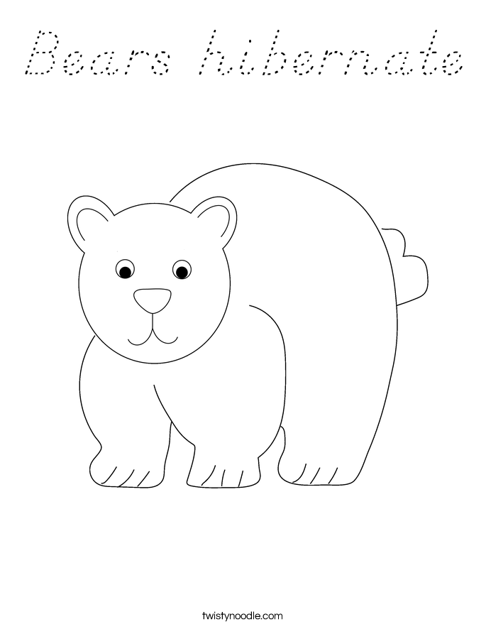Bears hibernate Coloring Page