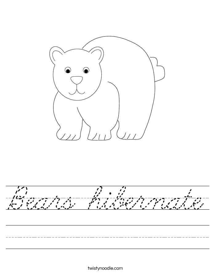 Bears hibernate Worksheet