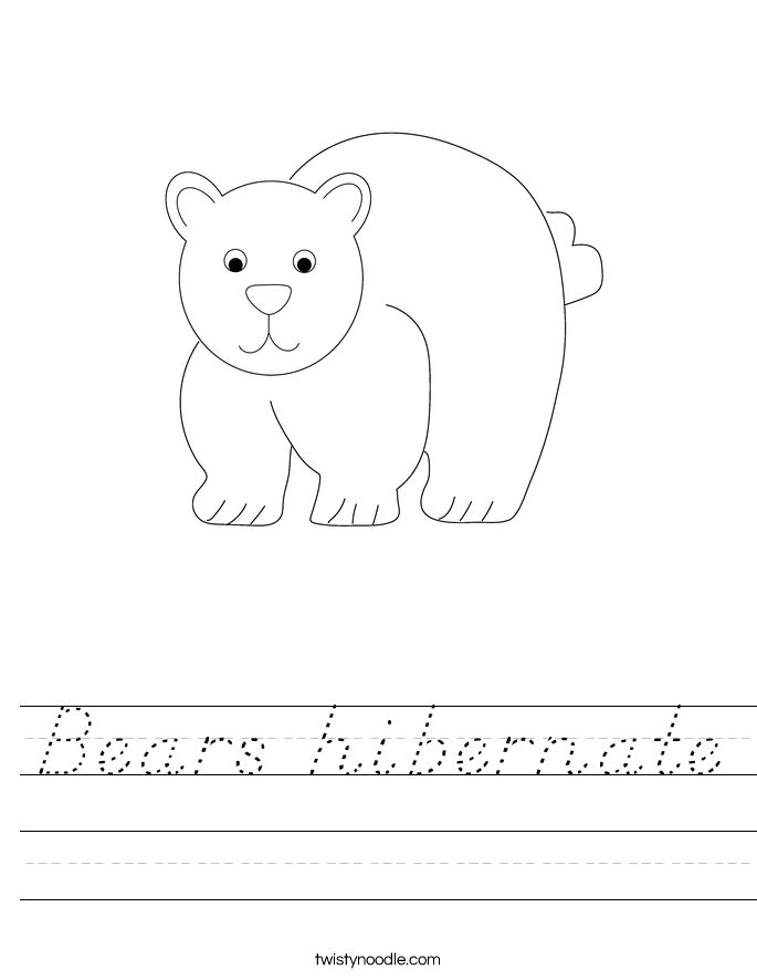 Bears hibernate Worksheet