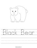 Black Bear Worksheet