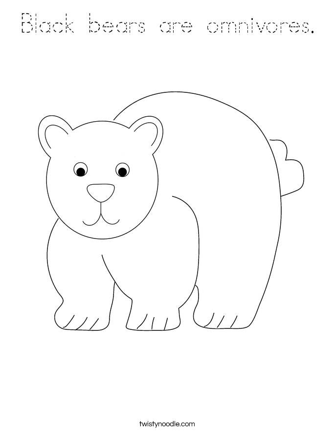 Black bears are omnivores. Coloring Page