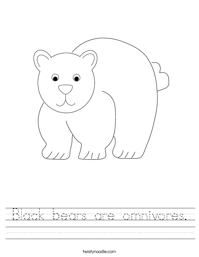 Black bears are omnivores. Worksheet