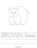 BROWN bear Worksheet